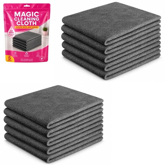 Magic Microfiber Cleaning Cloths, Thickened Streak-Free Reusable Towels for Glass, Kitchen, Bathroom & Car Surfaces