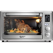 Magic Mill 13-in-1 Premium Air Fryer Toaster Oven   30L Capacity 1800w Rotisserie Convection Oven and Dehydrator With 3 Style Trays   LED Display   Brushed Stainless Steel
