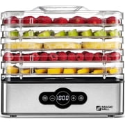Magic Mill Compact Dehydrator Machine with 5 Stainless Steel Trays, Digital Timer, Adjustable Temperature Food Dehydrator for Home Use