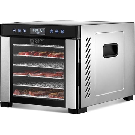 Magic Mill Pro Food Dehydrator Machine with Timer, Temperature Control & 7 Extra-Large Stainless Steel Trays