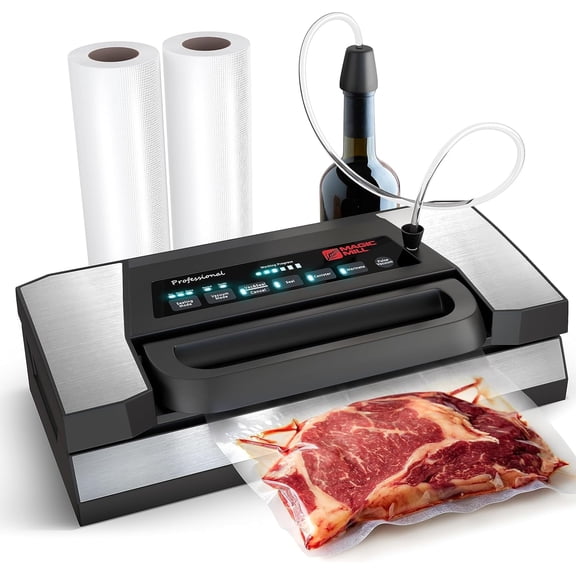Magic Mill Professional Vacuum Sealer, Bag Sealer with Complete Starter Kit, Multi-Mode Food Preservation and Easy Lock Handle Vacuum Sealer Machine