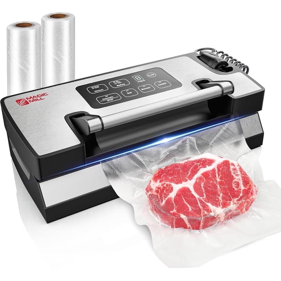 Magic Mill Premium Vacuum Sealer, Bag Sealer with Patent Liquid Sealing Technology, Easy Lock Handle, Multi-Mode Food Preservation Vacuum Sealer Machine
