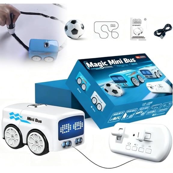 Magic Mini Bus Toy, RC-Controlled with Auto Expressions & 4 Play Modes, Ideal Gift for Family, New Remote Control Cars Toys