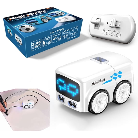 Magic Mini Rc Bus, 2026 Upgraded RC Remote Control Sensor Car Gestures Follow Small Vehicle Automatic Avoidance Patrol Line Driving Desktop Toy Car Expression Light Adjustment