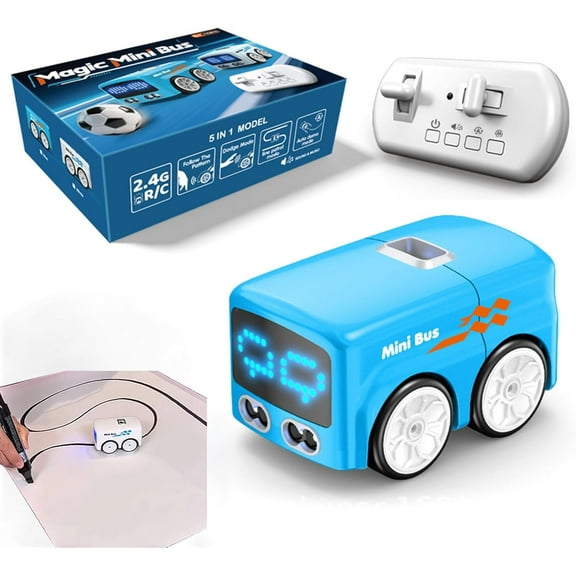 Magic Mini Rc Bus, RC Remote Control Sensor Car Gestures Follow Small Vehicle Automatic Avoidance Patrol Line Driving Desktop Toy Car Expression Light Adjustment
