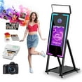 thumbnail image 1 of Magic Mirror Photo Booth, 45'' Mirror Photo Booth with Camera and Printer, 22'' Interactive Touch Screen, Built-in Mini PC with Instant Print – Suitable for All Types of Photography Needs (Black), 1 of 13