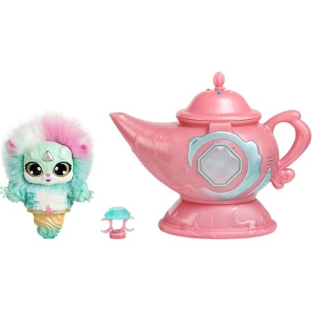 Magic Mixies Magic Genie Lamp with Interactive 8" Plush Toy and 60+ Sounds and Reactions. Reveal a Genie Mixie from The Real Misting Lamp. Gifts for Kids, Ages 5+