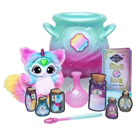 Magic Mixies Magical Misting Cauldron with Exclusive Interactive 8 inch Rainbow Plush Toy and 50+ Sounds and Reactions, Toys for Kids, Ages 5+