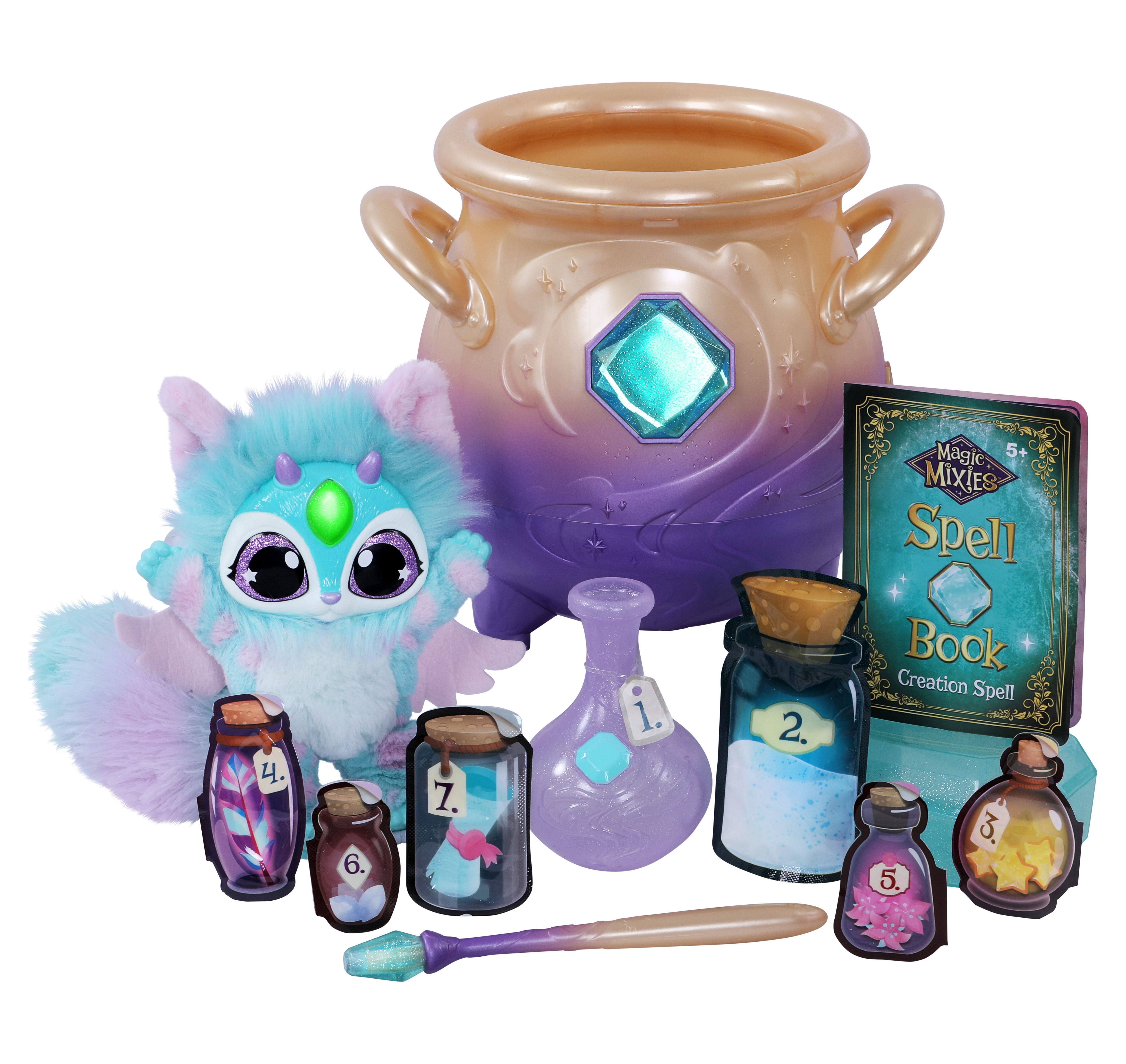 Magic Mixies Magical Misting Cauldron with Interactive inch Blue Plush  Toy and 50+ Sounds and Reactions, Toys for Kids, Ages 5+
