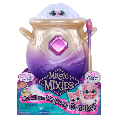 Magic Mixies - Magical Misting Cauldron with Interactive Pink Plush Toy - Electronic Pets