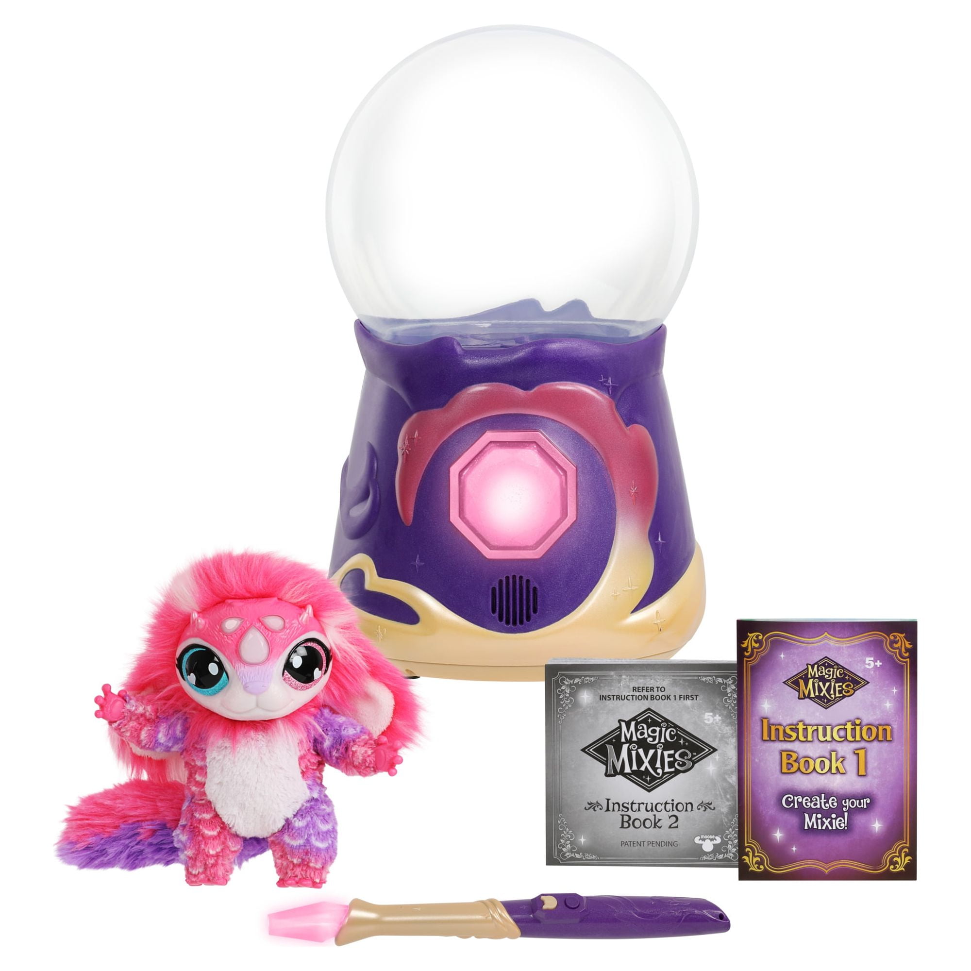 Magic Mixies Magical Misting Crystal Ball with Interactive 8 inch Pink  Plush Toy Ages 5+