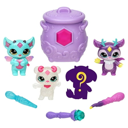 Magic Mixies Mixlings Sparkle Magic Mega 4 Pack, Magic Wand Reveals Magic Power, for Kids Aged 5+