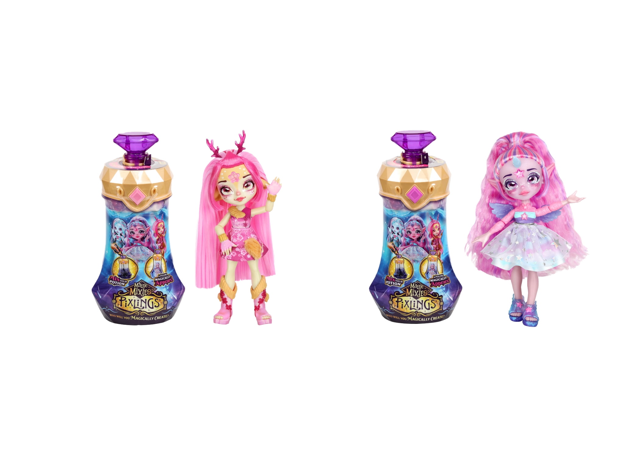 Magic Mixies Pixlings - Deerlee The Deer Pixling and Unia the Unicorn Pixling Bundle