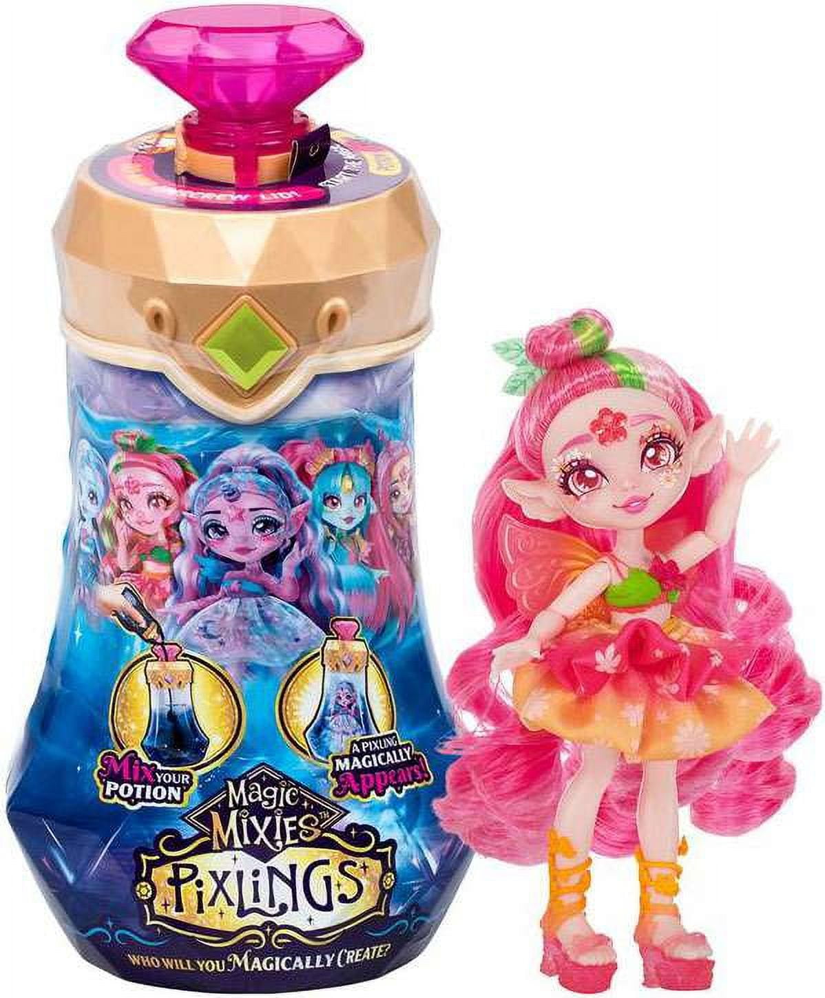 Magic Mixies Pixlings Flitta the Butterfly Pixling 6.5 inch Doll Inside a  Potion Bottle, Ages 5+