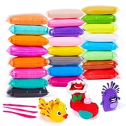 Magic Modeling Clay,24 Colors with Sculpting Tools,Non-Toxic Self Drying Soft Clay for Kids and Adults,Gift for Boys and Girls