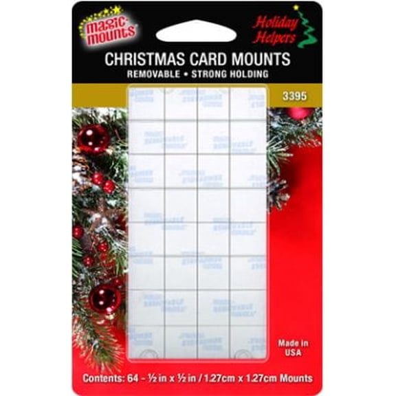 Magic Mounts Holiday Helpers Christmas Card Mounts 64 (1/2"x1/2") 2 packs