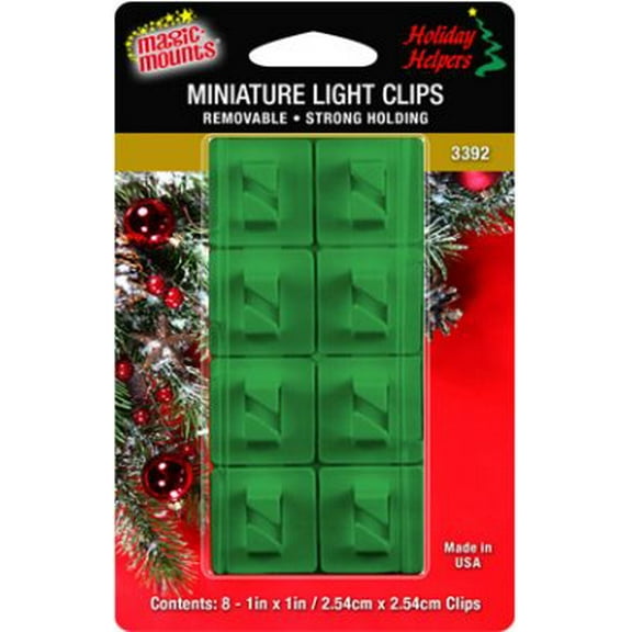 Magic Mounts Holiday Helpers Removable Mini Cord Clips--GREEN2 packs 16 clips