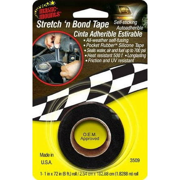 Magic Mounts Stretch n Bond Tape Self-Sticking 1 inch x 260 inches 3 pack