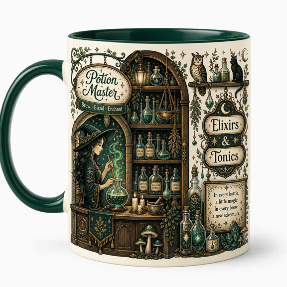 Magic Mug Witch Apothecary Shop Ceramic Coffee Cup for Potion Lovers
