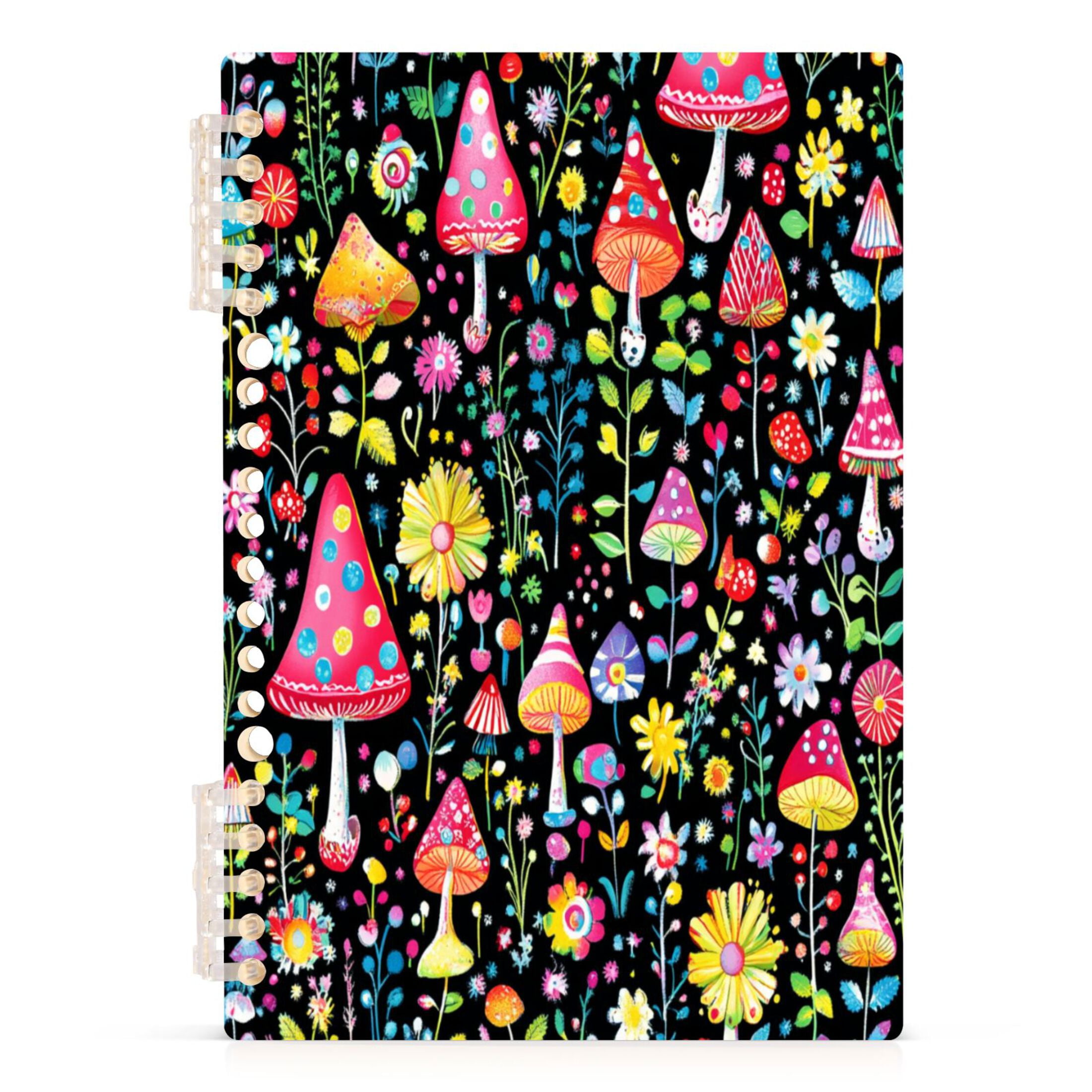 Magic Mushroom A5 8.3x5.7in PP Notebook, Adjustable Rings, 60 Sheets ...