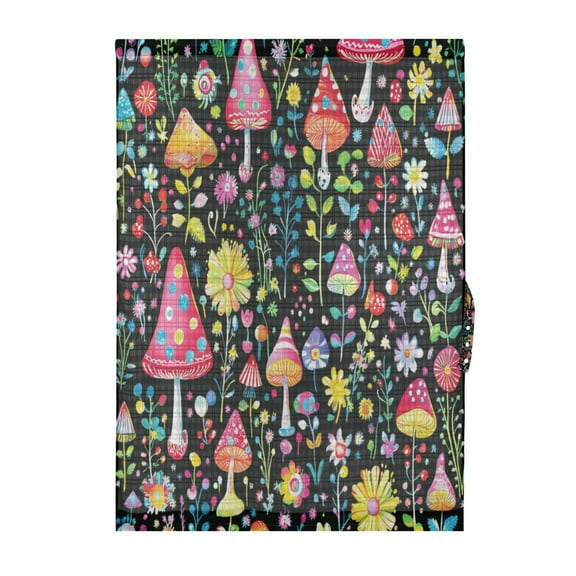Magic Mushroom Door Curtain 25x40in Privacy Mesh with UV Protection Tie Back Rod Pockets
