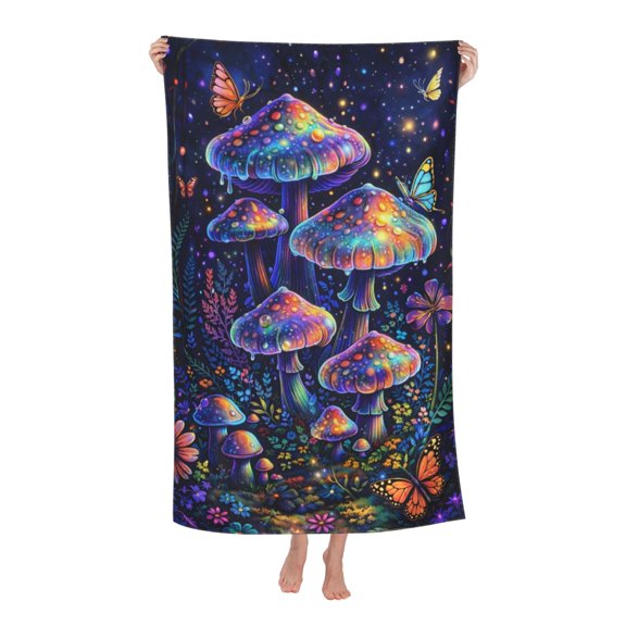 Magic Mushroom Forest Bath Towel Soft and Highly Absorbent for Adults
