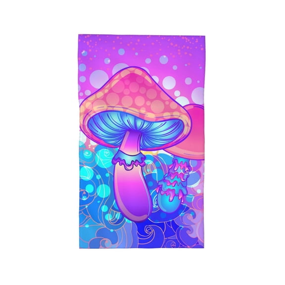 Magic Mushroom Geometry Psychedelic 27.5" x 16" Ultra Soft Hand Towel, Face Wash Cloth for Bathroom, Gym, Travel, Pool