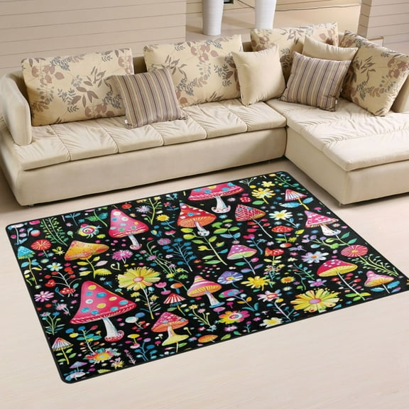 Magic Mushroom Soft Polyester Area Rug 31''x20'', Non Slip, Memory Foam, Water Absorbent