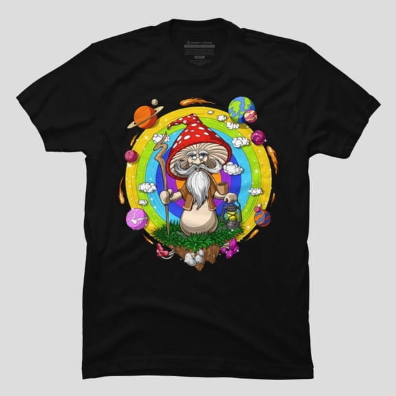 Magic Mushroom Wizard Funny Sarcastic Humor Quote Unisex T-Shirt, Up to Size 5XL