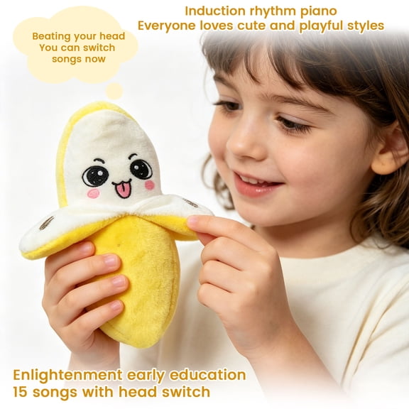 Magic Music Plush Toy, Snugplay Interactive Music Plush Toy Set, Sensory Banana Activity Learning Educational for Multiplayer Interaction ,Toy Only
