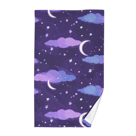 Magic Night Clouds Hand Towel Cotton 16x28 in Soft Absorbent Quick Dry Bath Face Towel