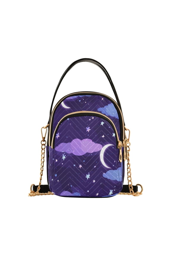 Magic Night Clouds Women's Crossbody Handbags Leather Crossbody Bags Fanny Pack Chest Bag for Travel