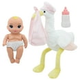 thumbnail image 1 of Magic Nursery: 8" Special Delivery Set - Pink - Posable Newborn Baby Doll, Large Plush Stork, Bottle, Hard Body, New Adventures, Toddler & Kids Age 2+, 1 of 6