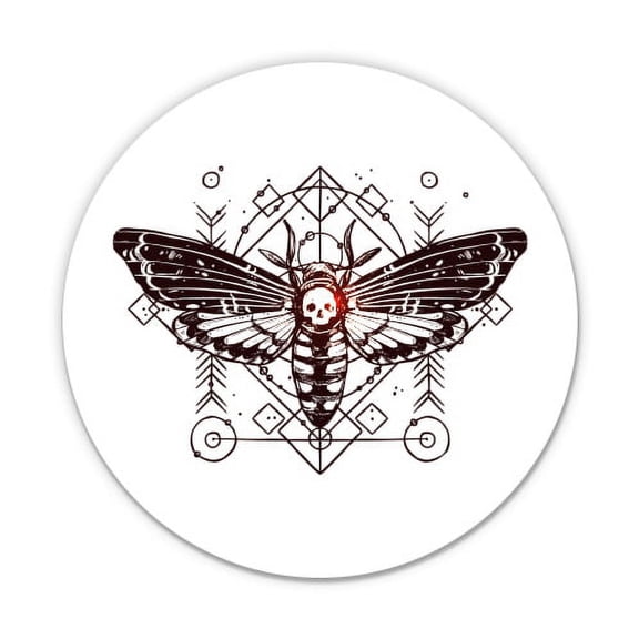 Magic Occult Death's Head Moth - 12" Vinyl Sticker Waterproof Decal