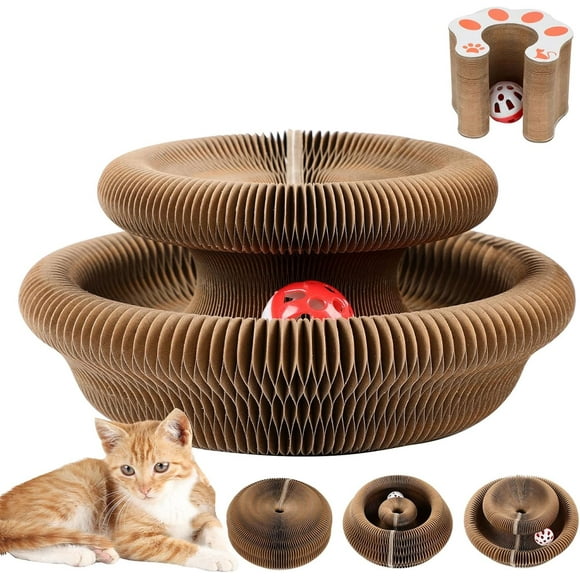 Magic Organ Cat Scratcher Board wirh Ball, Kitten Toys Cat Toy Interactive Exercise Indoor