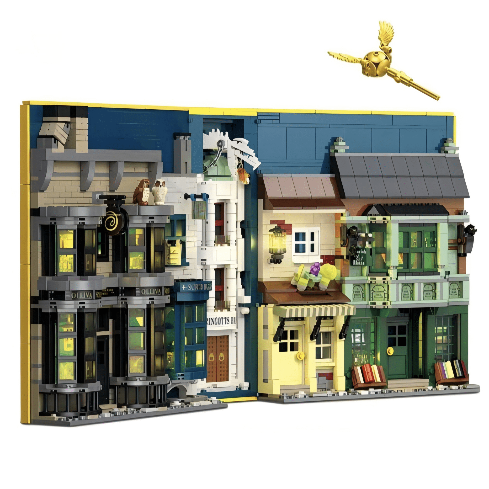 Magic Owl Booknook Building Bricks Set, Magical Street View Model, Home ...