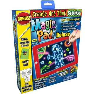 Kidplokio Yellow Kids Sketch Pad Magnetic Drawing Board with Magic Pen, Stamps, Unisex, Ages 3+