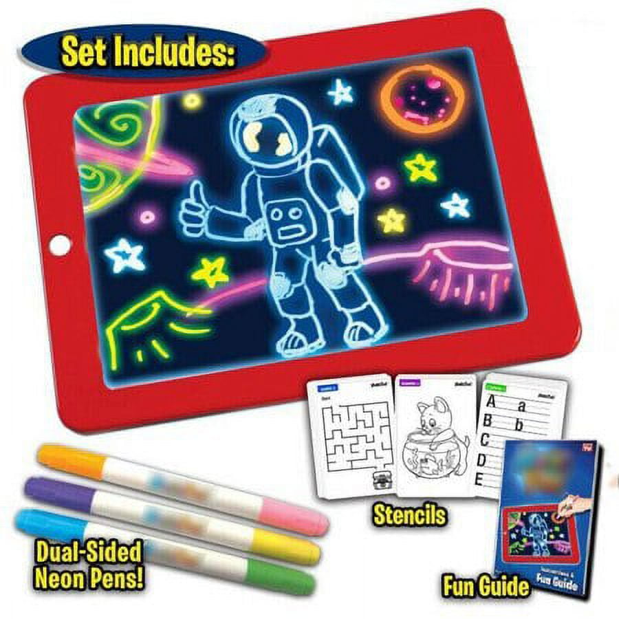 Shop Quality Products and Exclusive Deals in Egypt at City Mart 3D Kids  Magic Pad Light,Up Drawing Board Pa，with Light Up Glow for Translucent  See-Through Surface And Stand 4 Fluorescent Markers with
