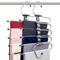 thumbnail image 1 of Carestrong Magic Pants Hangers Space Saving - This clothes hangers Closet Multiple Layers Multifunctional Uses Rack Organizer for Trousers Scarves Slack (2 Pack ), 1 of 7