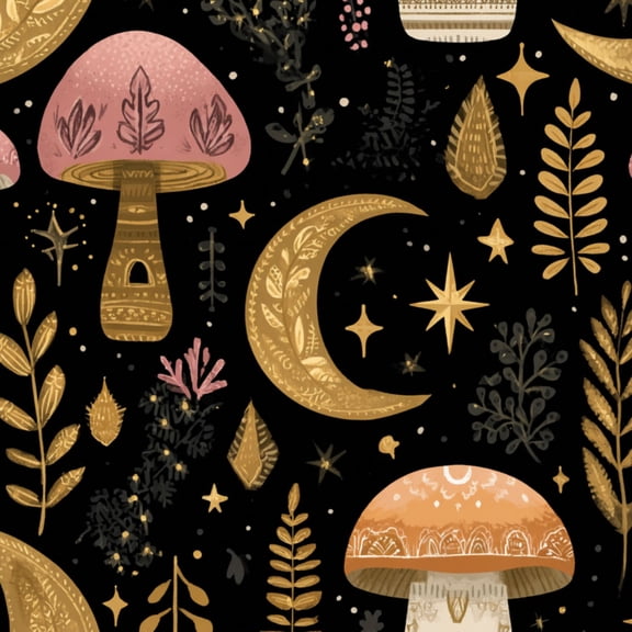 Magic Peel and Stick Wallpaper Magical Forest Design Featuring Crescent Moons Wall Mural 17.7in x 9.8ft Self Adhesive Removable Wall Paper Renter Friendly Wallpaper for Kids Bedroom Living Room