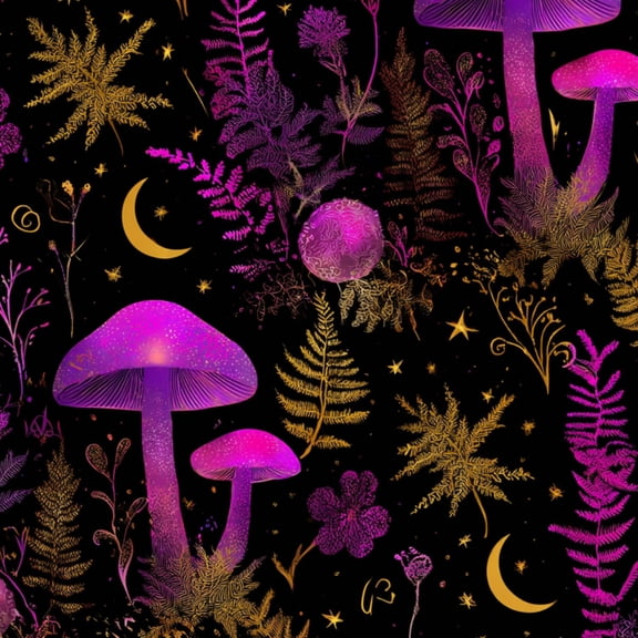 Magic Peel and Stick Wallpaper Mystical Forest Design Crescent Moons Glowing Wall Mural 17.7in x 9.8ft Self Adhesive Removable Wall Paper Renter Friendly Wallpaper for Kids Bedroom Living Room