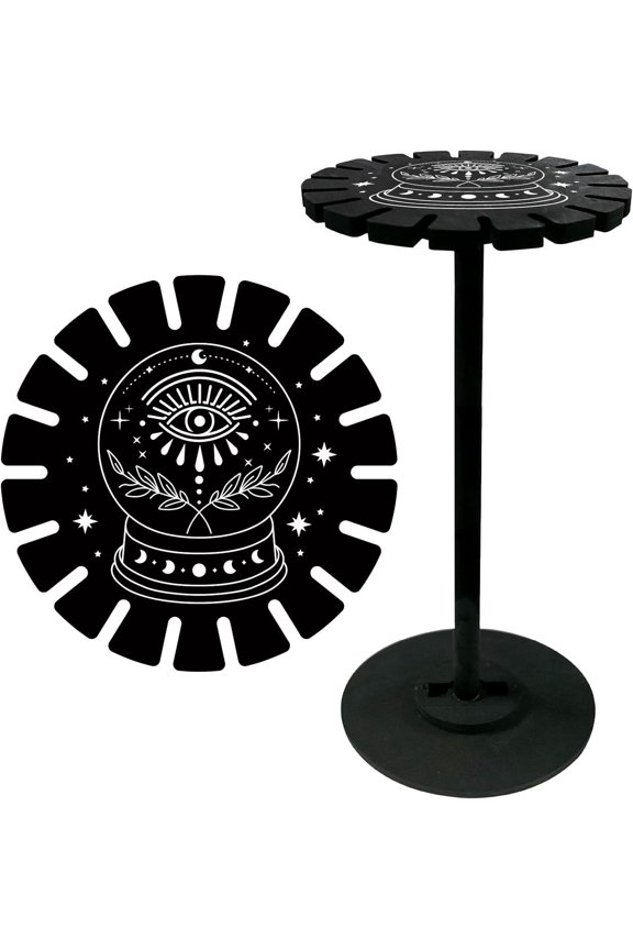 Magic Pendulum Shelf Pendant Display Holder Stand Black Tarot Wooden Dowsing Divination Metaphysical Boards Witchy Stuff for Home Hanging Stone Essential Oil Decor 1set