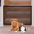 thumbnail image 1 of Magic Pet Gate, 28" H x 43" W Safety Doggie Gate for Indoors/Outdoor, Cat Gate for Stairs/Doorway, Stretchy Dog Door Fences with Hooks, Black, 1 of 5