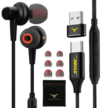 Magic Plus USB C Headphone, Type C Earphones with 7.1 Surround & Mute Button, HiFi Stereo Wired Earbuds with Microphone for Samsung Galaxy, Computer, Laptop Gaming