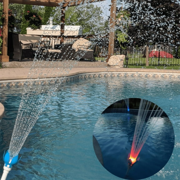 Magic Pool Fountain Water Powered Swimming Pool Fountain w/Multicolor LED Bulb