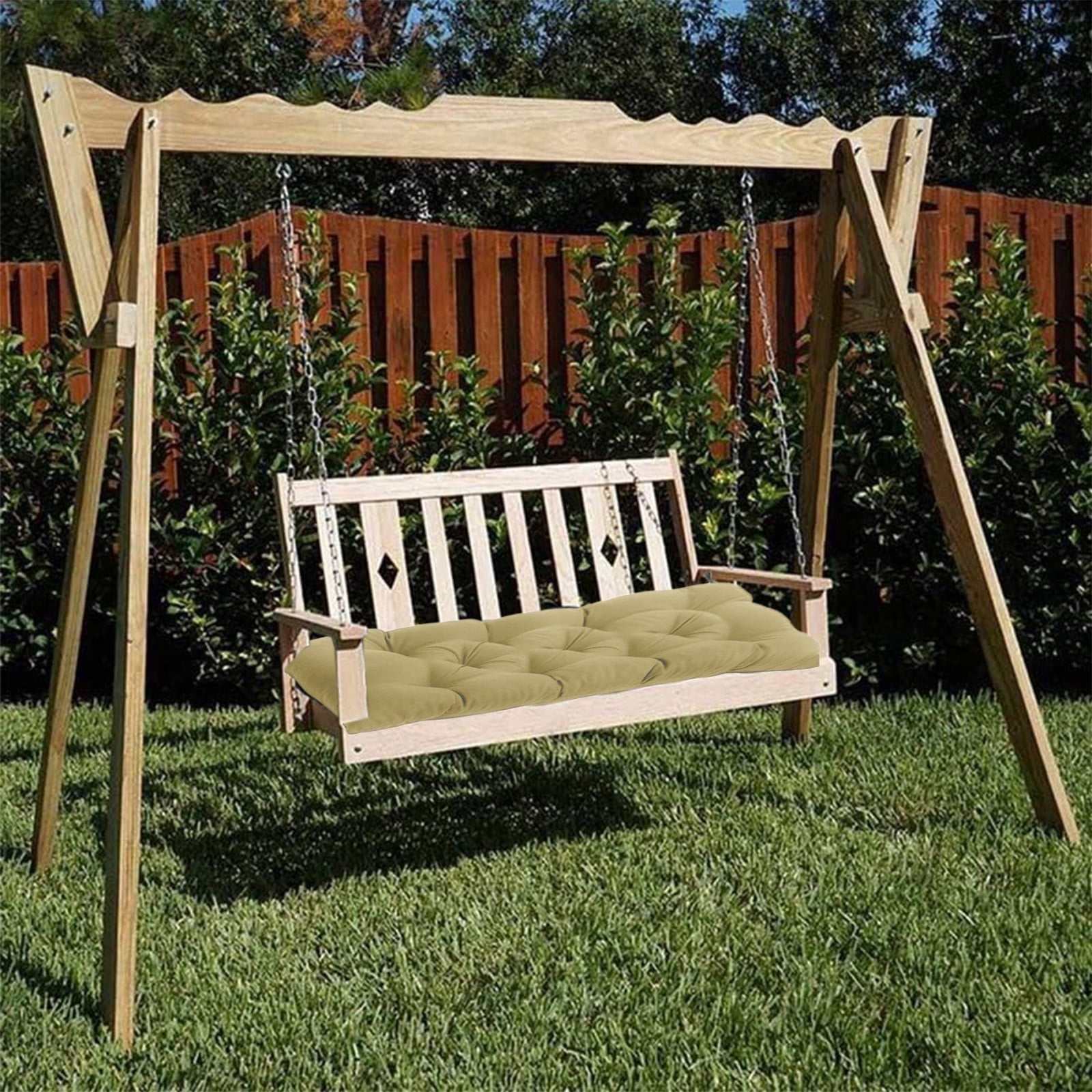 Magic Porch Swing Cushions with Backrest 2-3 Seater Water proof Bench Pad Cushions, Thicken Outdoor Swing Cushions, for Outdoor Patio Garden Furniture