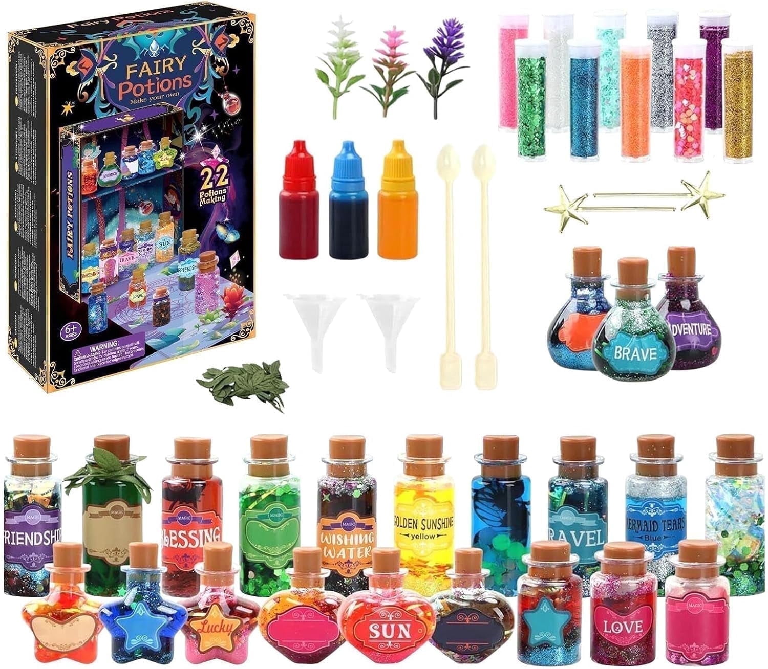Magic Potion Kit, Fairy Potion Kit, 2025 DIY Magic Mix Potion Making Kit, 22 Bottles Art Craft Creative Toy Birthday Gifts for Kids Boys Girls
