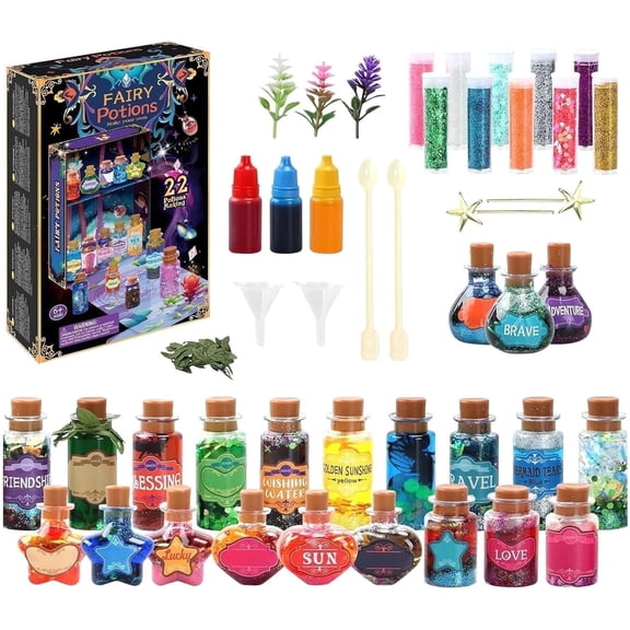 Magic Potion Kit, Fairy Potion Kit, 2025 DIY Magic Mix Potion Making Kit, 22 Bottles Art Craft Creative Toy Birthday Gifts for Kids Boys Girls
