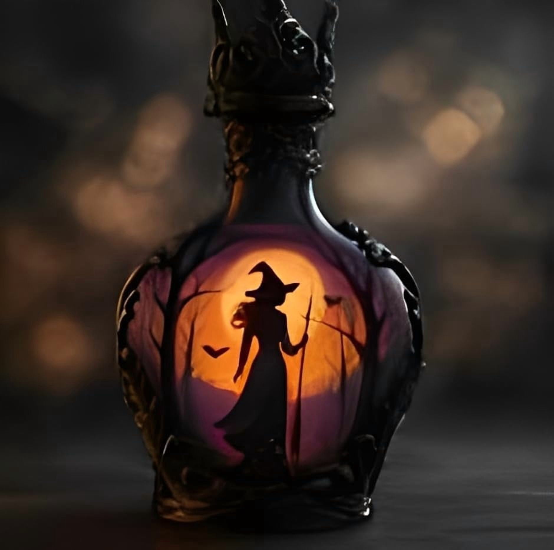 Bouteille Whisky Style Potion Magique Halloween - Verre Borosilicate, Décor Château Gothique - Carafe à Décanter, Décoration De Table - Modèle D
