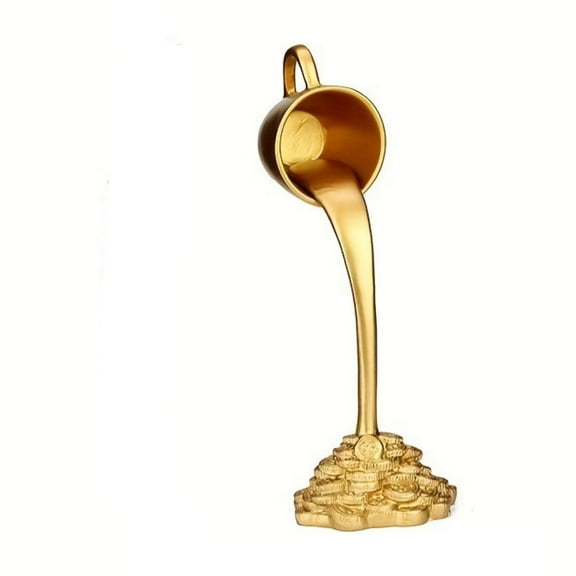 Magic Pouring Coffee Cup - Floating Mug with Spilling Coffee & Coin, Resin Splash Table Sculpture, Funny Desk Decor for Home, Studio, Cafe & Office, Creative Gift